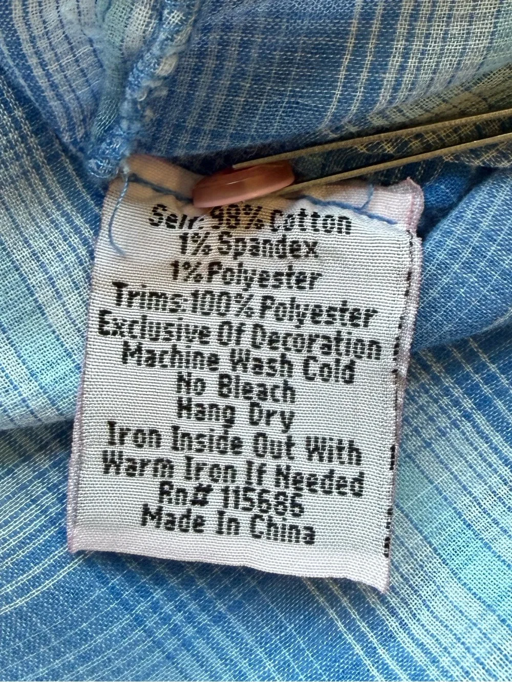 Johnny Was Embroidered Check Relaxed Button Down Shirt Size M - Picture 9 of 10